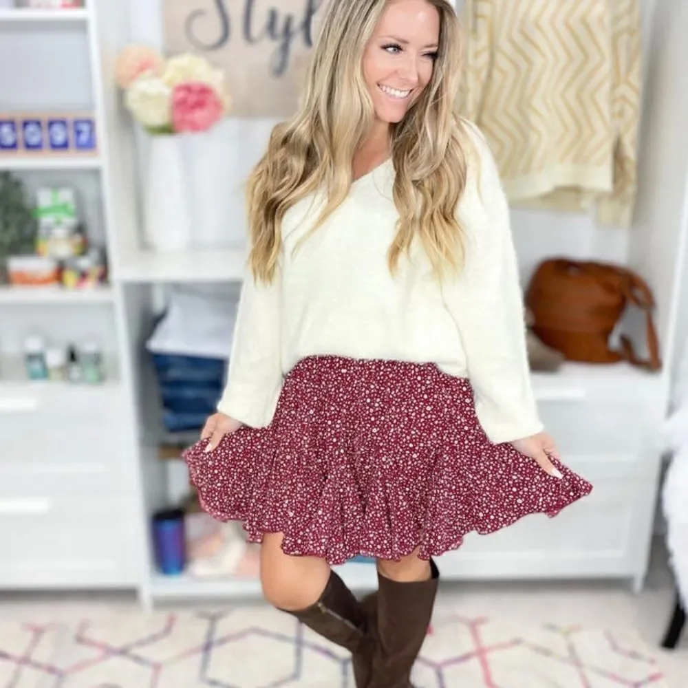 Burgundy Fall ready Skirt